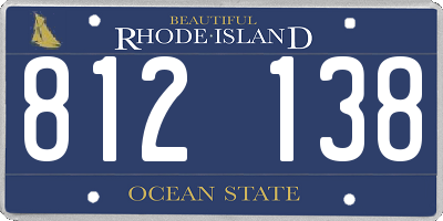 RI license plate 812138