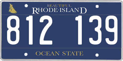 RI license plate 812139