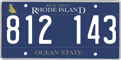 RI license plate 812143