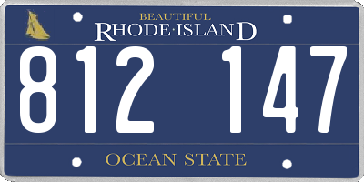 RI license plate 812147