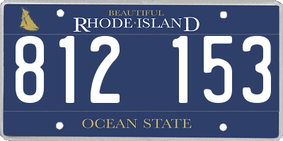 RI license plate 812153