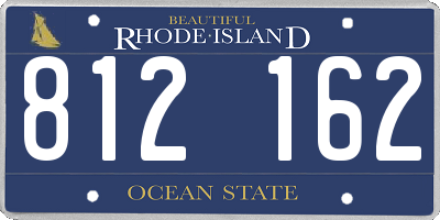 RI license plate 812162