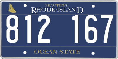 RI license plate 812167