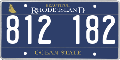 RI license plate 812182