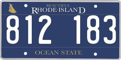 RI license plate 812183