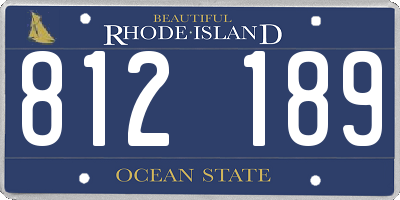 RI license plate 812189