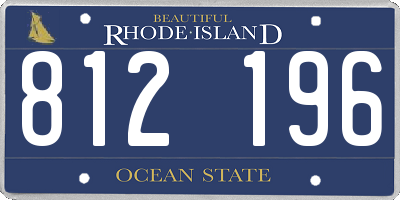 RI license plate 812196