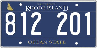 RI license plate 812201