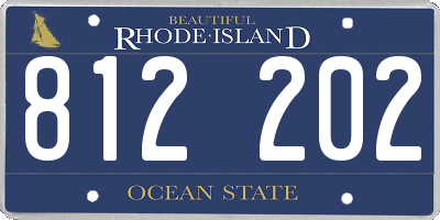 RI license plate 812202