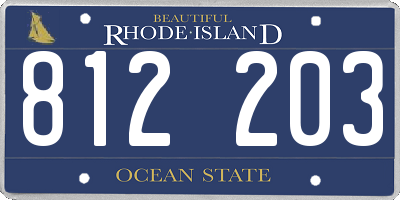 RI license plate 812203