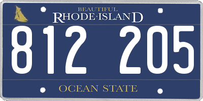 RI license plate 812205