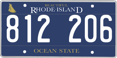 RI license plate 812206