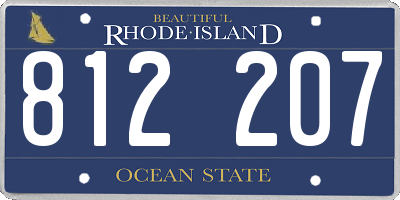 RI license plate 812207