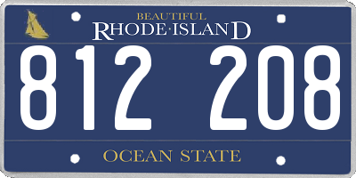 RI license plate 812208