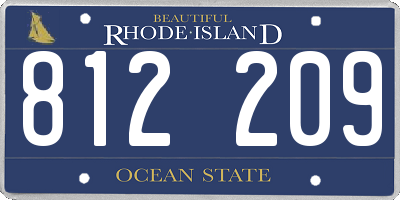 RI license plate 812209