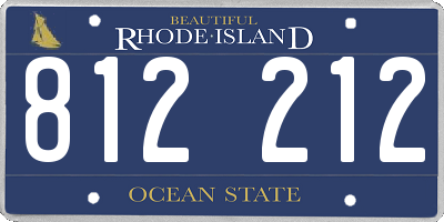 RI license plate 812212