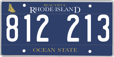 RI license plate 812213