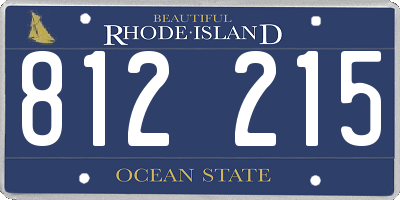 RI license plate 812215