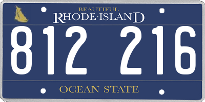 RI license plate 812216