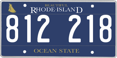 RI license plate 812218