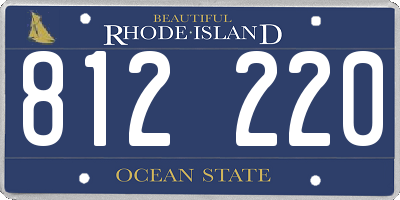 RI license plate 812220