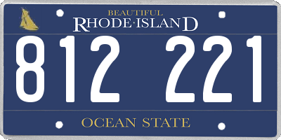 RI license plate 812221