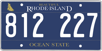RI license plate 812227