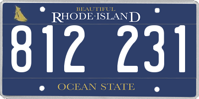 RI license plate 812231