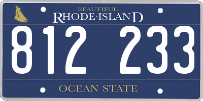RI license plate 812233