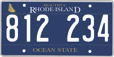 RI license plate 812234