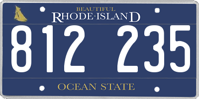 RI license plate 812235