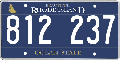 RI license plate 812237