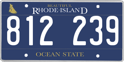 RI license plate 812239