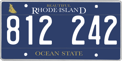 RI license plate 812242
