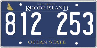 RI license plate 812253