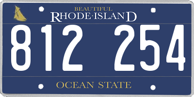 RI license plate 812254