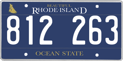 RI license plate 812263