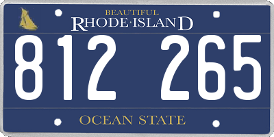 RI license plate 812265