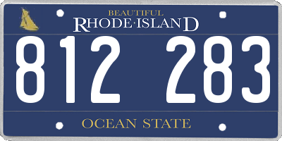 RI license plate 812283