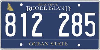 RI license plate 812285