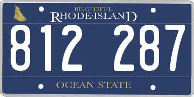 RI license plate 812287