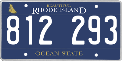 RI license plate 812293