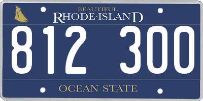RI license plate 812300