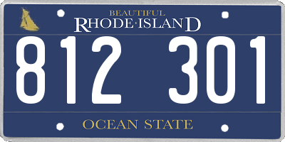 RI license plate 812301