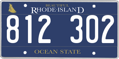 RI license plate 812302