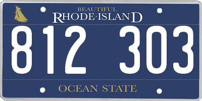 RI license plate 812303