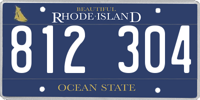 RI license plate 812304
