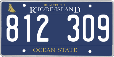 RI license plate 812309