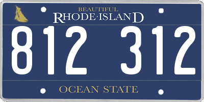 RI license plate 812312