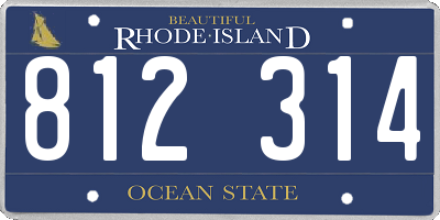 RI license plate 812314